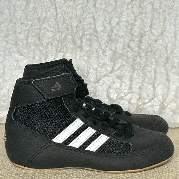 Adidas Toddler/Little Kids Black HVC 2 Wrestling Athletic Shoes SZ US 10C - Picture 1 of 9
